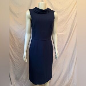 Sleeveless Black Cowl Neck Sheath Dress